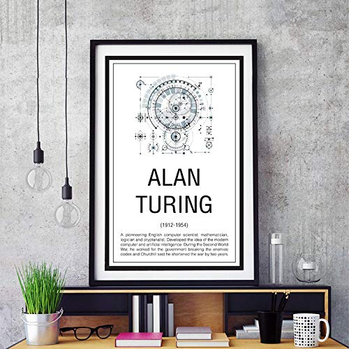 Impression mathématicien Alan Turing affiche sur toile de haute qualité 50x70cm - 2