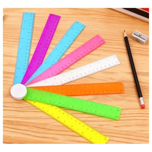8 Pack Color Transparent Plastic Ruler 12 Inch with Centimeters and Inches