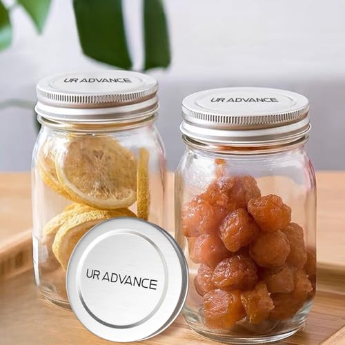 UR ADVANCE 1 Pack Wide Mouth Glass Mason Jars 16oz - Airtight Seal with Lid Canning Jars for Food Storage, Pickling, Juice, Jam, Jelly, Overnight Oats, sauces, dry goods, Salad & Fermenting