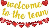 Welcome to The Team Banner, Gold Glitter New Employee Member Welcome Banner, Newcomers Staff Welcome