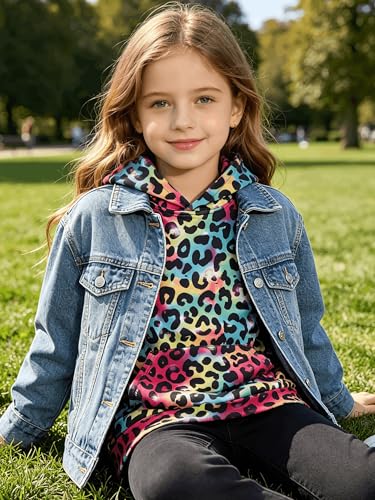 Image of uideazone Girls Pullover Hoodies 3D Graphic Printed Hooded Sweatshirt with Pocket 4-14 Years