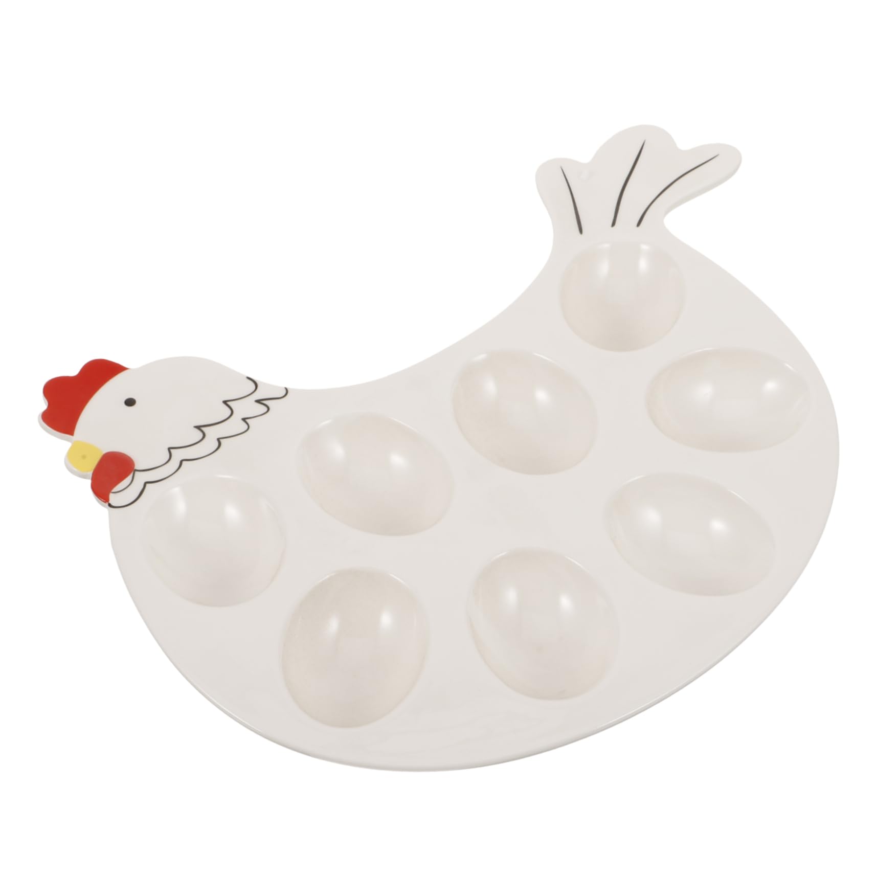 LIFKOME Eierplatte Für Ostern Keramik-Eier Servierteller Im Hühnerdesign Für Brunch Partys Appetizer-Platte Vielseitig Einsetzbar Für Zuhause Und Gastronomie
