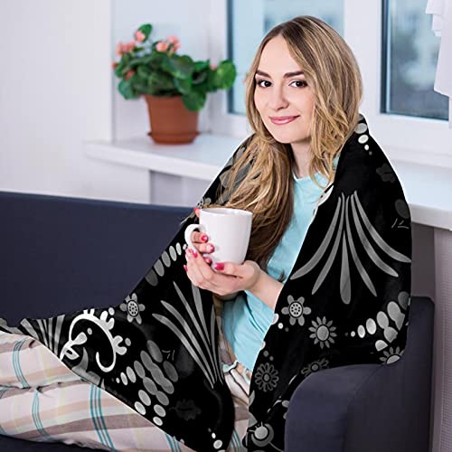 Couverture noire chaude de qualité supérieure motif oiseaux - 8