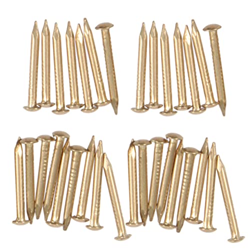100 piezas de clavos de cabeza redonda de bronce para decoración de paredes, bisagra de muebles y proyectos de bricolaje miniatura 1