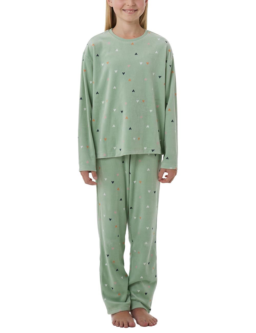 Schiesser Mädchen Schiesser Mädchen Schlafanzug Set Pyjama Lang Velour - Größe 98 Bis 176 Pyjamaset (1er Pack)