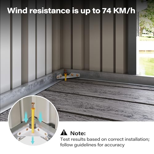 image for LAUSAINT HOME Outdoor Storage Sheds 6x4FT, Waterproof Metal Storage To