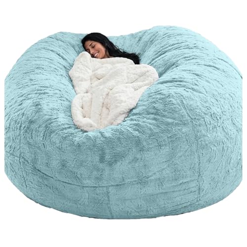 Funda para puf Gigante de 1,52 m, 1,82 m o 2,13 m (sin Relleno), Varios tamaños, Lavable a máquina, Costuras Dobles (1,83 m)
