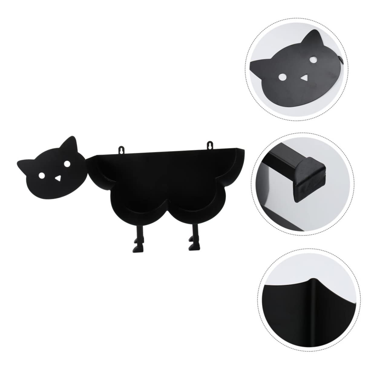 Portarrollos de Papel Higiénico de Escritorio en Hierro Negro | Organizador Vertical Base Estable, Guarda Varios Rollos, Uso en Hotel y Restaurante