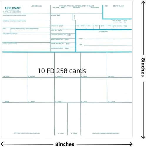 Miniatura 3 de Kit de huellas dactilares FD-258 tarjetas, almohadilla de tinta reutilizable, 11-1-20 versión más reciente, paquete de 10