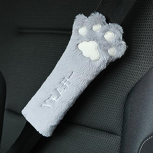 Image of Car Travel Pillow for Kids Car Seat Pillow Cute Cartoon Travel Pillow Cushion Breathable Head and Body Support Pillow for Sleeping Travel Neck Rest (Grey(Pillow+ Seatbelt Cover))