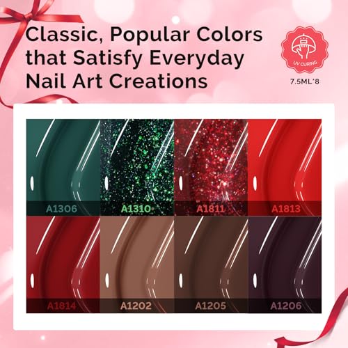 Image of MelodySusie Gel Nail Polish Kit with UV Light P-PLUS30F- Popular Color Gel with Builder and Baser &Glossy Top Coat Soak Off Includes Nail Art Tools Nail Art Gift for Women & Girls