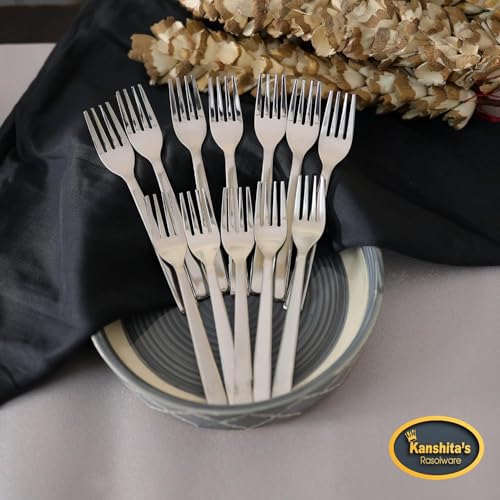 Image of Kanshita's Rasoiware Heavy-Duty Stainless Steel Tea Fork Set | 12 Pcs | Elegant & Sturdy Design