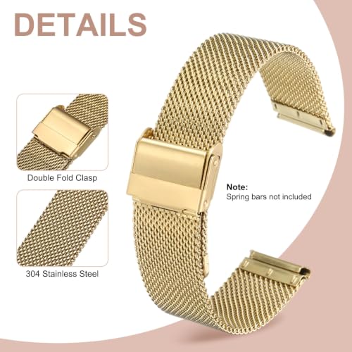Correa de reloj de malla de acero inoxidable reemplazo ajustable unisex 3