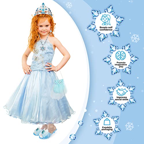 AMOSTING Princess Dress Up Jewelry Toy Heels for Little Girl,Pretend Play Costume Toys with Frozen Hand Bag for Toddler… - Image 3