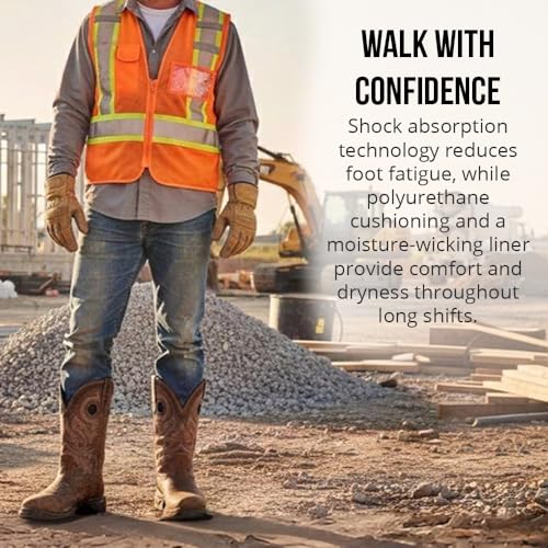 Image of Wolf Work Boots for Men Genuine Leather, Oil and Slip Resistance - Composite Toe