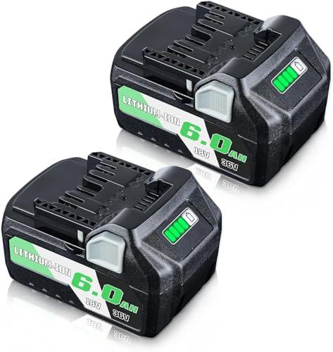 LUMSING 2Pack 6.0Ah 18V/36V Lithium-Ion Replacement for Metabo Battery Compatible with 18V Battery 371751M 372121M BSL36A18 BSL36B18 Cordless Power Tools