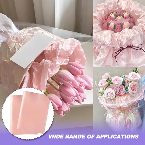 Seidenpapier Rosa Verpackungsmaterial 50 x 70 cm Rosa Tissue Paper Metallic Blumenpapier Seidenpapier Pink zum Verpacken 20 Blatt