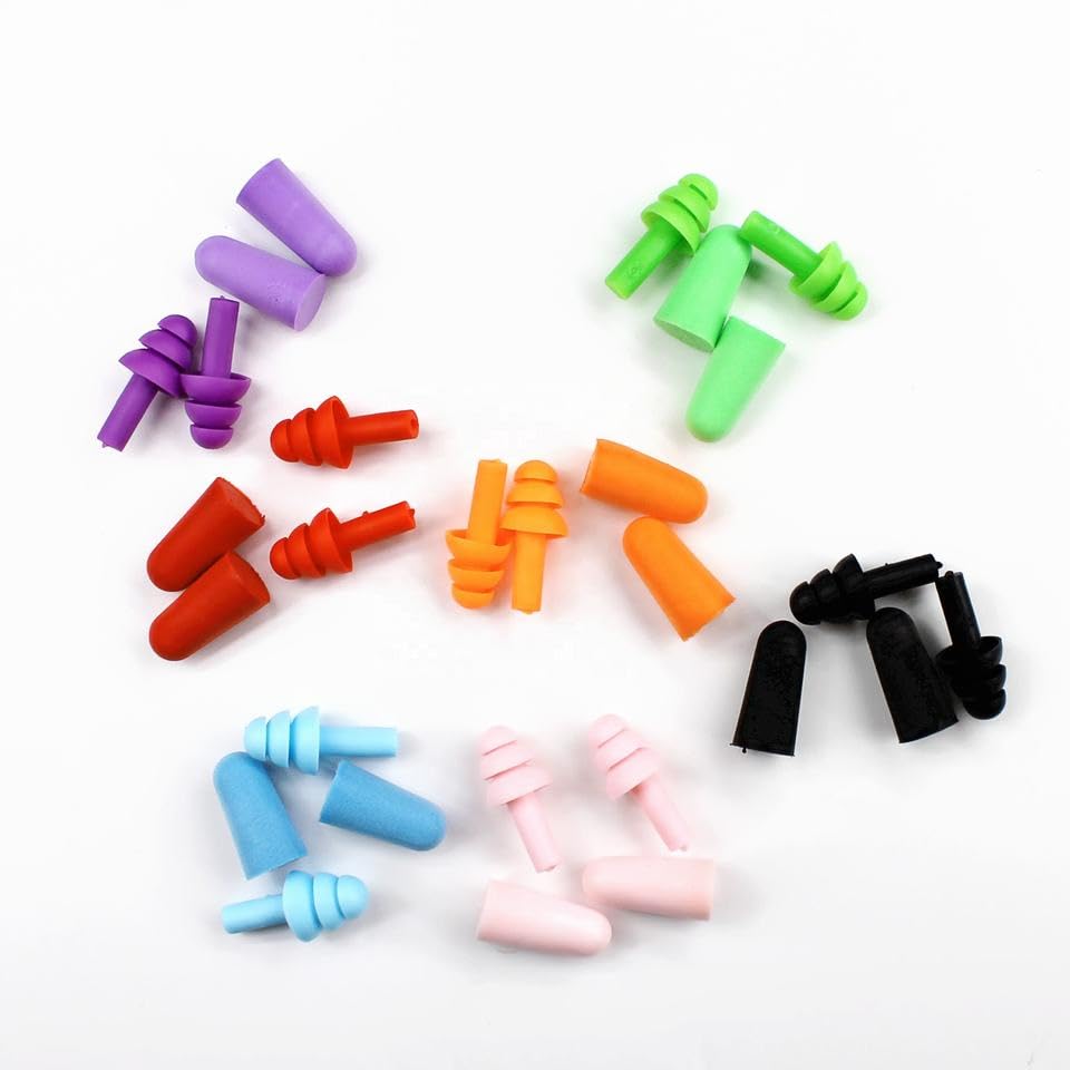 Reusable Silicone Ear Plugs 2 Pair Waterproof Noise Reduction Earplugs for Sleeping, Swimming, Snoring, Shooting Range, Motorcycles, Work, Sound Blocking Earplugs for Adults & Kids-image-6