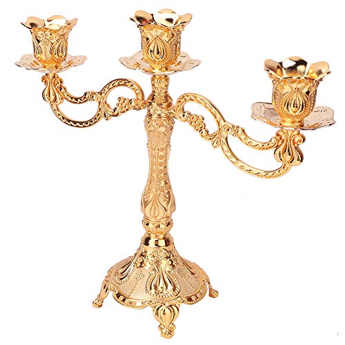 Qcwwy Style Européen Classique Candelabra Candelabra DÉCORT MÉTAL DURIBLE POUR RABIER
