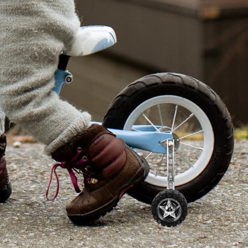 Ruedas de Entrenamiento para Bicicleta, Ruedas Auxiliares Estabilizadoras Universales de Acero Aleado con Timbre, para Niños, Color Negro miniatura 6