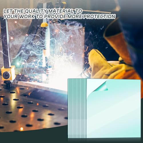 Image of 30 Pcs 4.5 x 3.94 inch Clear Welding Lens Covers 0.04 inch Thick for Welding Hood | Universal Welding Cap, Helmet Accessories Replacement, Transparent Top Protection for Protecting Eyes