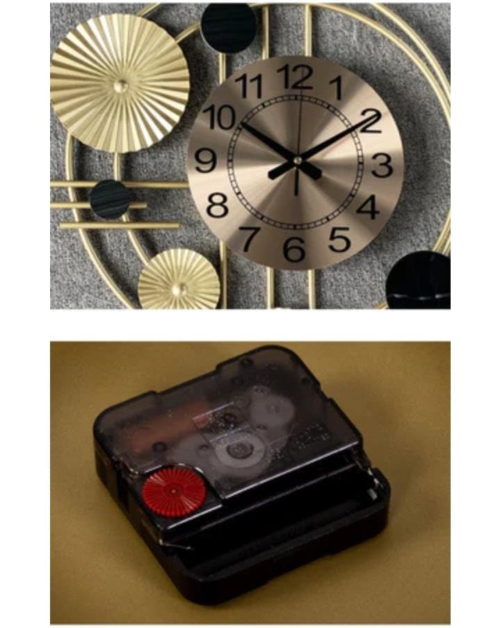 Image of Aesthetic Room Decor Antique Metal Wall Clock for Bedroom & Living Room | Decorative Hanging Wall Watch for Home, Office & Hall | Luxury Designer Wall Decor Items | 32 x 20 inch