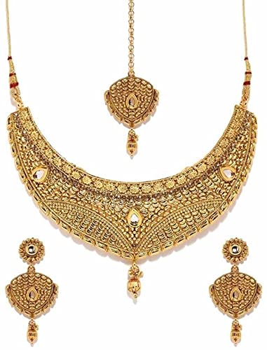 Candy Exclusive Gold Plated Wedding Jewellery Necklace Set For Women