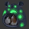 Large Luminous Hamster House Hammocks, Hideout Rat Cozy Hanging Bed, Glow In The Dark Small Animal House Warm Nest Sleeping House for Hamster Guinea pig Ferret Hedgehog Chinchilla Rabbit Gerbil