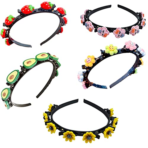 Haarreif Mit Klammern Blumen Klammern Haare Haarreif Mit Clips Haarreif Blumen Kinder Haarreif Mit Blumen Frisurenhilfe Haarreifen Mit Klammern Hairpin für Mädchenpartys, Hochzeiten, Festivals Cover