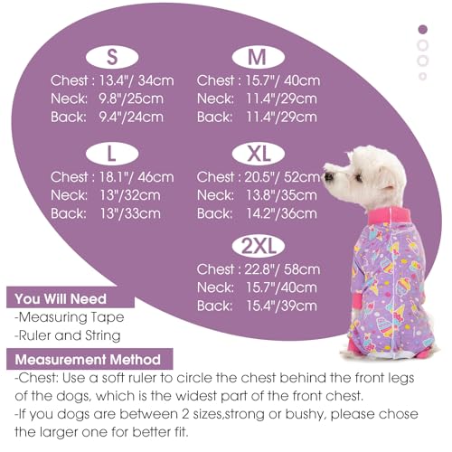 Image of Dog Surgery Recovery Suit for Small Dogs, 4-Legged Dog Onesie After Surgery with Back Snaps, Breathable Cotton Spay and Neuter Bodysuit for Female and Male Dogs