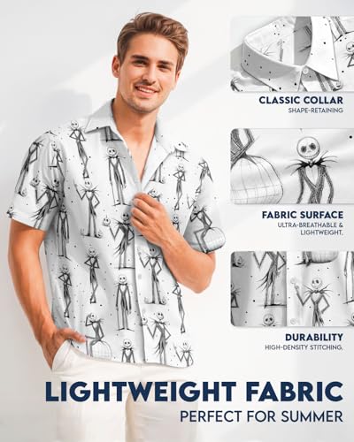 Image of 99TIMORO Fathers Film Button Down Shirt for Men, Funny Hawaiian Short Sleeve Top, Summer Beach Gifts