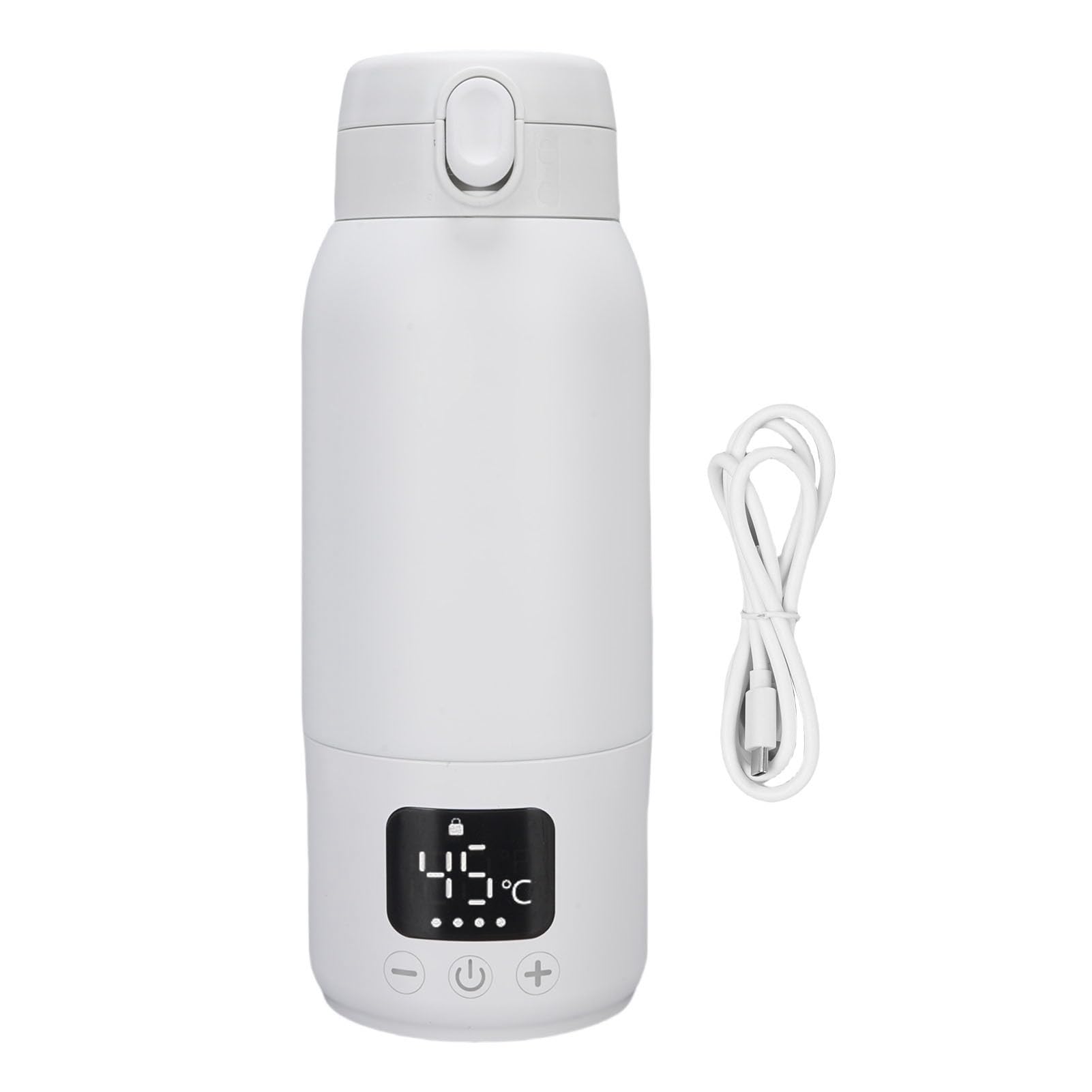 Fockety Tragbarer Milchwärmer, 316 Edelstahl Schneller Heizreisen Elektrischer Wasserkocher mit 360 ° Heizplatte und IPX6 Wassersicher, für Babymilch und Adulte Flüssigkeitszufuhr 500 Ml