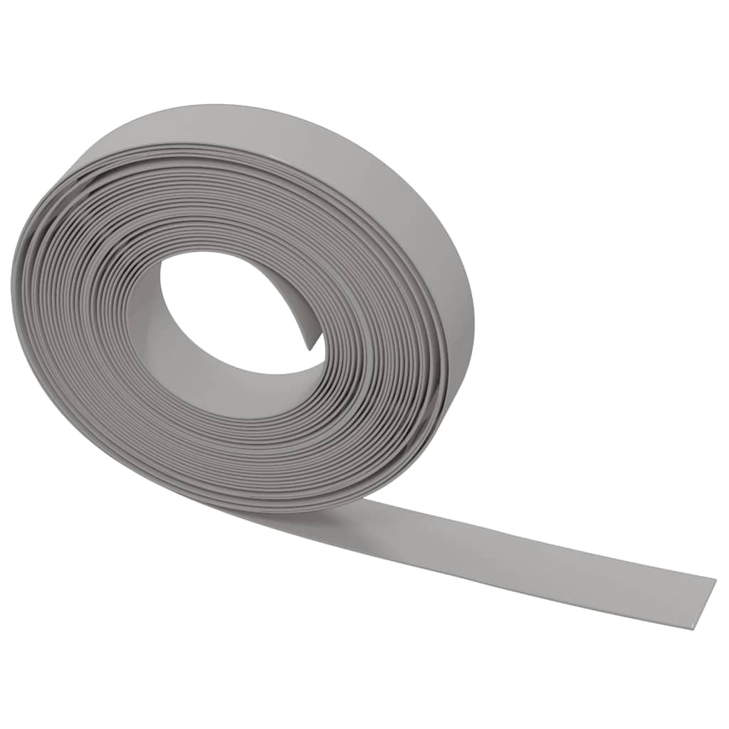 Krawędzie trawnika, 5 szt., szare, polietylen, długość 10 m, wysokość 10 cm, elastyczne obramowanie grządki, krawędź koszenia, palisada, ograniczenie ścieżki do ogrodu, na podwórko, taras