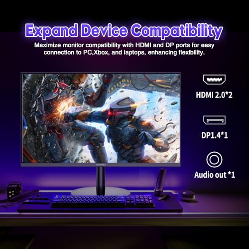 Image of Viewedge Gaming Monitor 24 inch 240Hz, VA 1ms, FHD 1080p and HDR 10 PC Computer Monitor with 100% sRGB, Bluelight Filter, 2 HDMI & 1 DP Port, Support Adaptive Sync and Wall Mounted