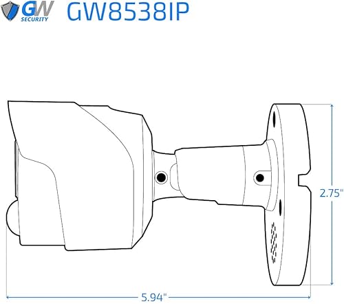 Miniatura 3 de GW Security 4K 8MP 2-Way Audio Spotlight Color visión nocturna exterior/interior PoE IP Bullet cámara de seguridad (GW8538IP)