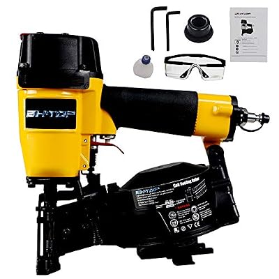 BHTOP CN45N Roofing Nailer, 15 Degree Roofing Nail Gun, 3/4-Inch to 1-3/4-Inch Coil Nails, 120-pcs Load Capacity Coil Nailer