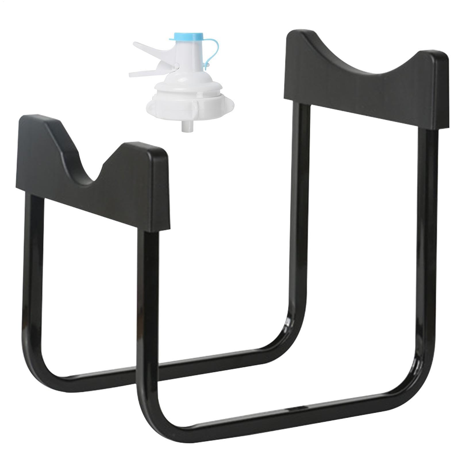 Joyivike S-Black+Dispenser Valve Water Dispenser Stand 3-5 Gallon Water Bottle Stand Non-Slip Drinking Water Cooler Rack With Reusable Spout, Compatible With 55Mm Diameter Non-Threaded Water Bottle Mouth