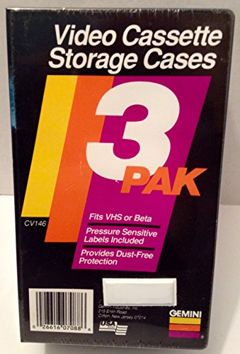 Gemini Video Cassette Storage Cases 3-Pack CV146