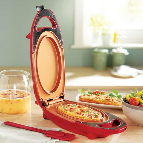 Copper King Ceramic Omelette Maker, Non Stick Copper Infused Quick Cooker Plates, Healthy Grill Cooks Top & Bottom