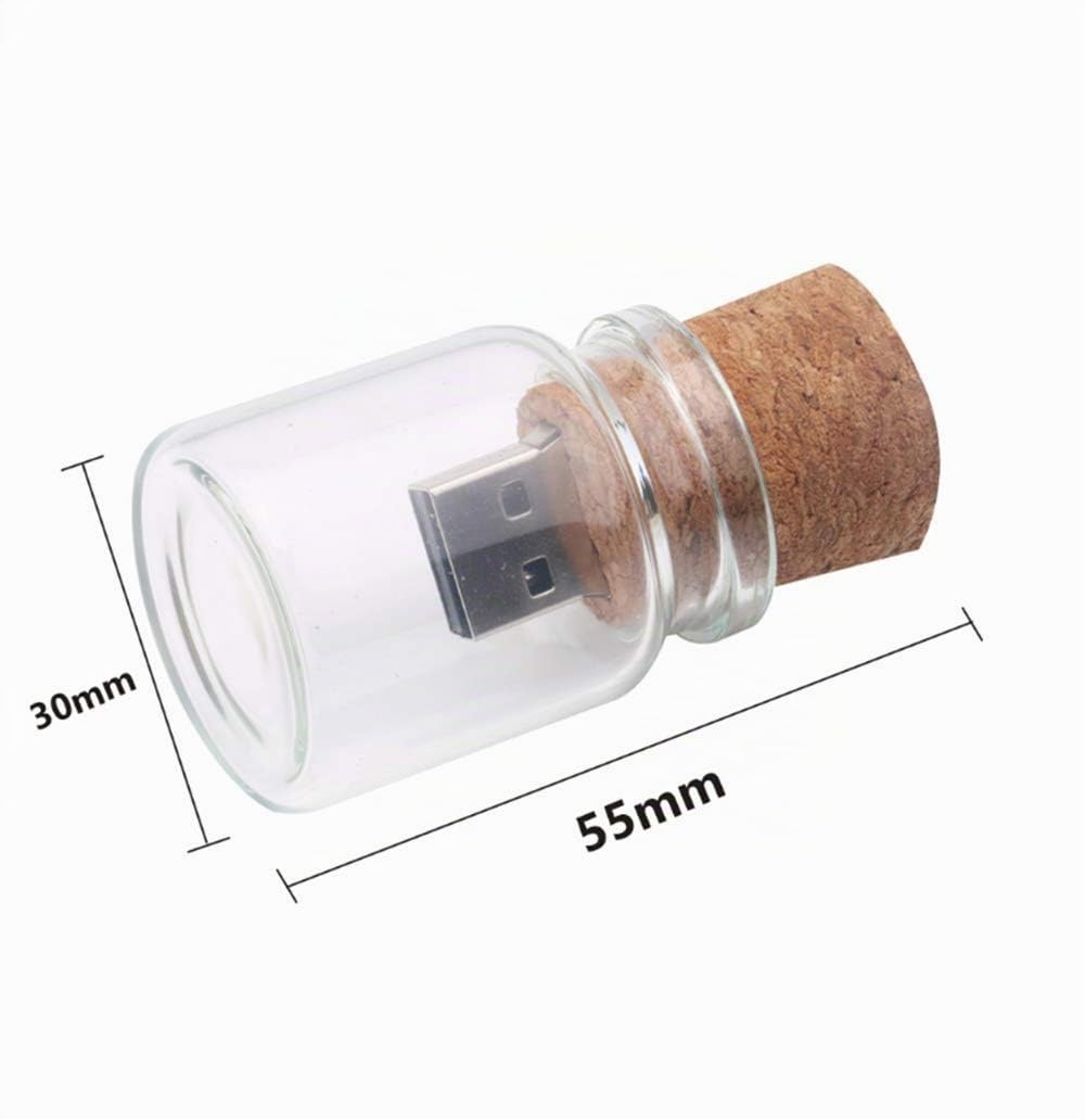 Chiavetta USB 3.0 da 8 GB, a forma di bottiglia, in vetro trasparente, idea regalo (8 GB/3.0)