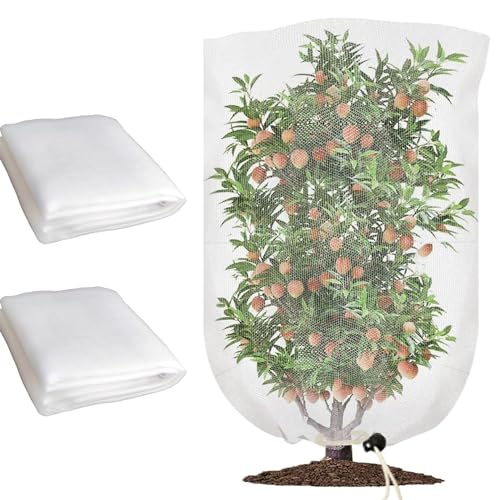 seiyishi 防虫ネット 虫除けネット 60cm×80cm 園芸ネット 防鳥ネット 植物保護 野菜栽培 害虫の侵入を防ぐ 菜園/プランター/花壇適用の 保温 防霜 風通し 家庭菜園 畑 園芸 透明 ホワイト (60*80cm, ファスナーなし)