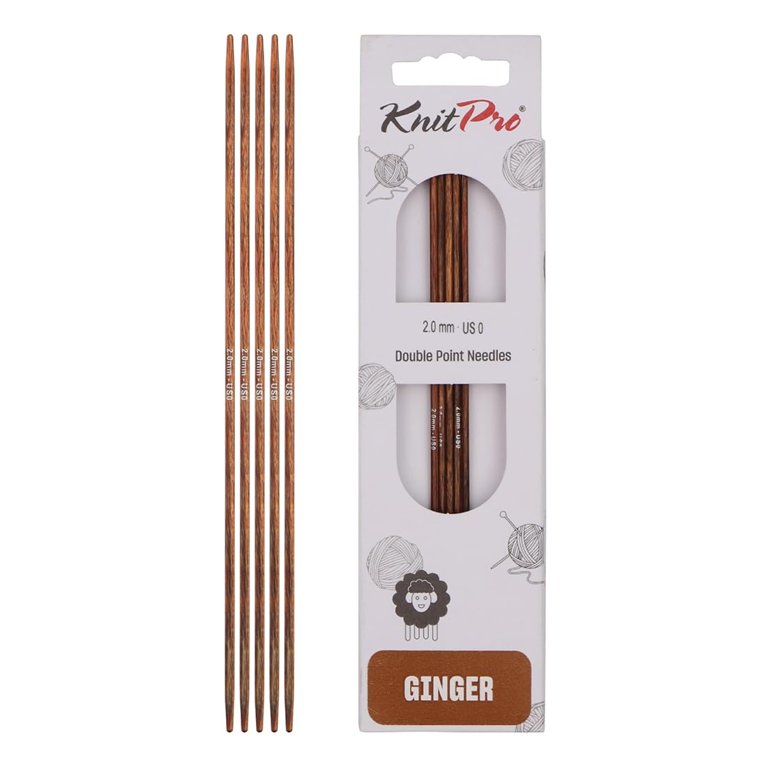 KnitPro Ginger Double Pointed Needles 5" (12.5cm) | 2.00mm