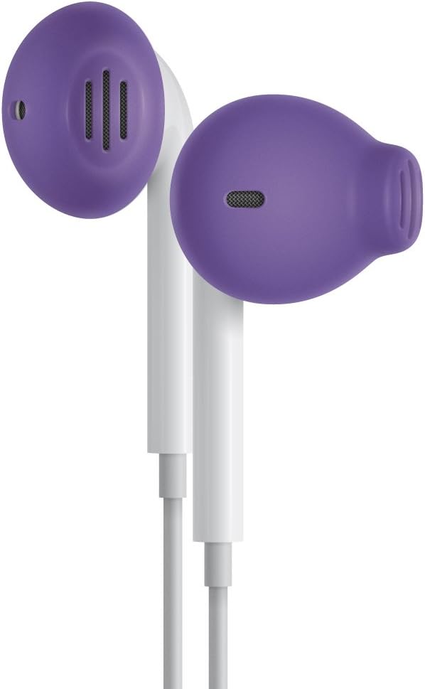 EarSkinz EarPod Covers (ES2) - Purple - for Apple iPhone XS/XR/X / 8/7 / 6S / 6 / 5S / 5SE / 5C / 5