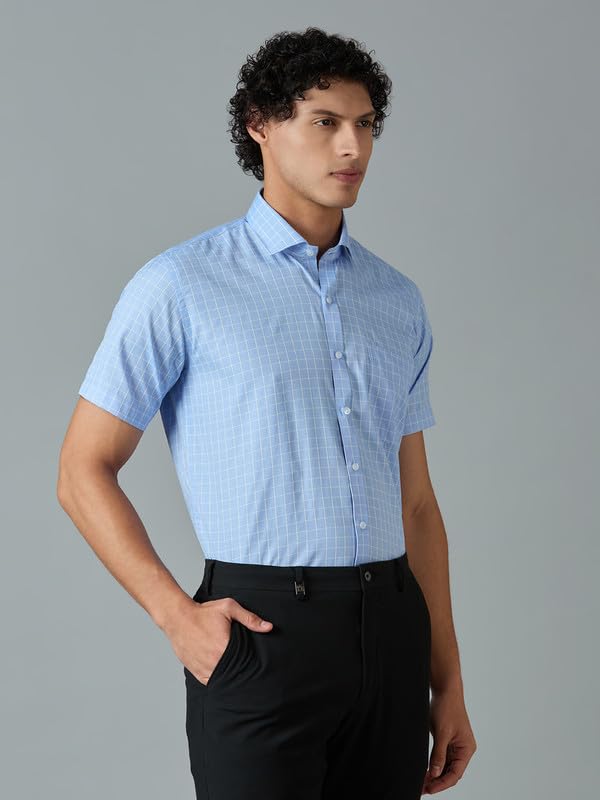 Image of Mark & Albert Men's Half Sleeves Cotton Formal Shirt