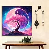 5D Diamond Painting Adultos, Pintura de Diamantes Sueño, Árbol de La Vida Diamond Painting Kit Completo, Diamante Cristal Artes Bordado Punto de Cruz Diamante Dibujos para Principiantes 80x80cm G8-674