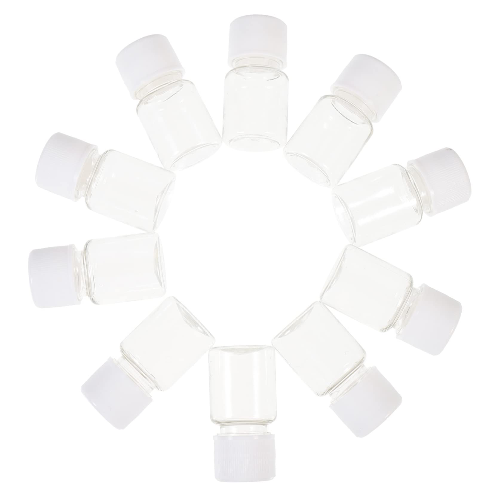 Veemoon 5ml Cylindrical Lab Bottles 30pcs Reagent Sample Storage Bottles Sealing Cap Design