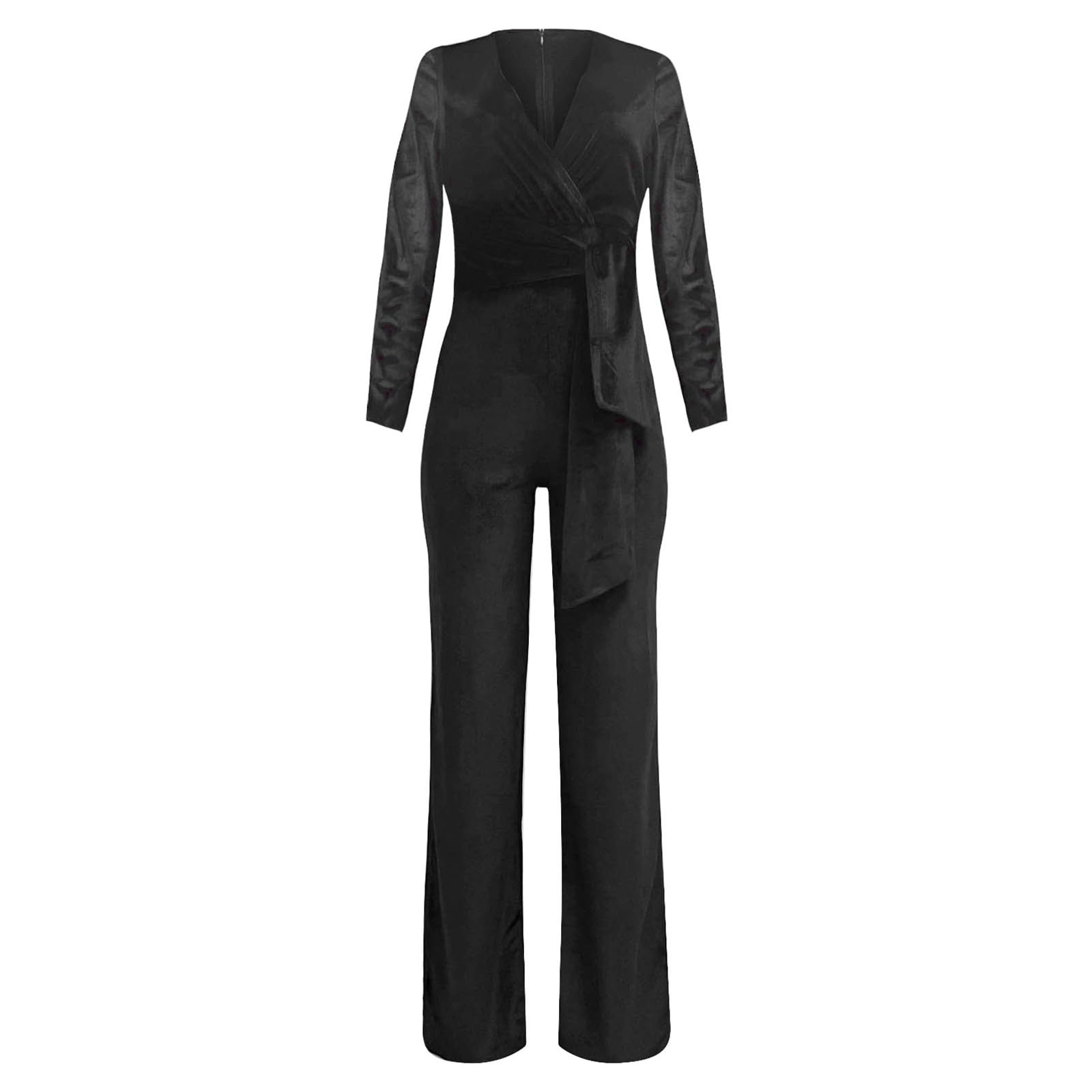 Jumpsuit Damen Sommer Elegant, Overall Hosenanzug, Lang Playsuit Einteiler Kostüm, Romper Outfit Frauen Komplett, Einfarbiges Eleganter Jumpsuit Damen Festlich Mit Ärmeln Sexy Jumpsuit Damen Sportlich