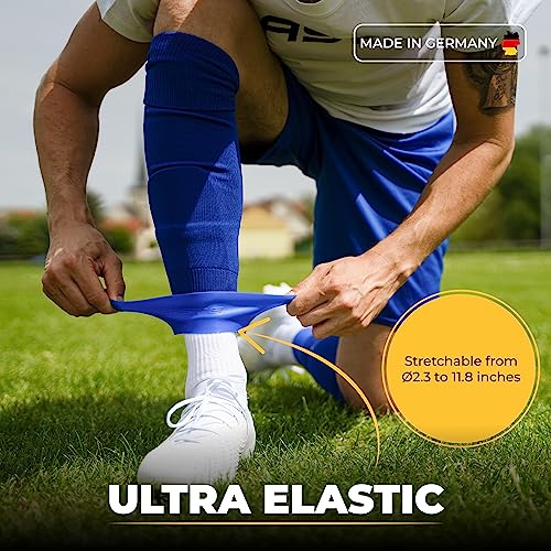 PASTE ยฎ Shin guard straps soccer silicone for adult men women kids children & youth blue, Shinguard holders, pads & stays - Image 4