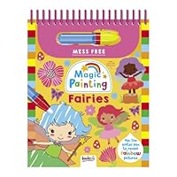 Bookoli - Magic Painting Fairies - Mess Free Painting Book - Water Painting Activity Book for Kids - Fun Arts and Crafts for Toddlers - Includes 6 Fairy Pictures and Re-fillable Water Pen