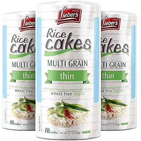 LIEBERS Rice Cakes, Kosher Certified Snack, Dairy Free, Wheat Free, Gluten Free, And Vegan options (pack of 3) (Multi Grain) Cover